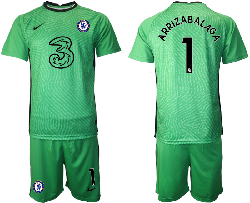 Men 2021 Chelsea green goalkeeper #1 soccer jerseys->chelsea jersey->Soccer Club Jersey